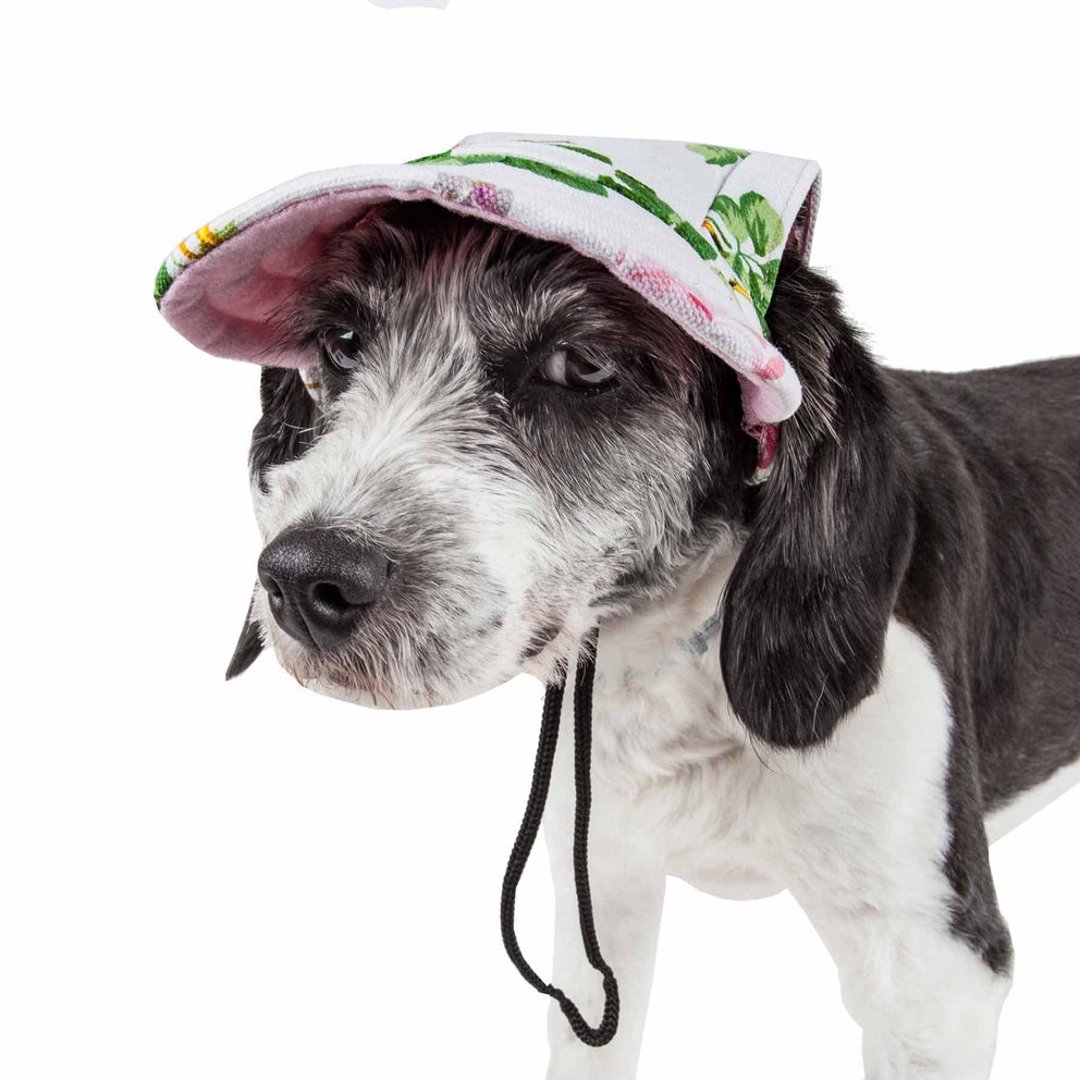 'Botanic Bark' Floral Uv Protectant Adjustable Fashion Dog Hat Cap