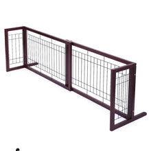 Load image into Gallery viewer, Wood Freestanding Pet Gate, Wood Dog Gate with Adjustable Width 40&quot;-71&quot;, Barrier for Stairs Doorways Hallways, Puppy Safety Fenc
