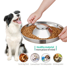 Cargar imagen en el visor de la galería, Stainless Steel Non-Slip Rubber Bottom Puppy Dog Bowl Easy to Clean Multi-Dog Feeding Bowl (3.6-4.7 Cup)
