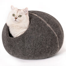 Load image into Gallery viewer, Cat Cave Bed -Handmade Wool Cat Bed Cave with Mouse Toy
