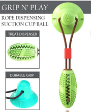 Load image into Gallery viewer, &#39;Grip N&#39; Play&#39; Treat Dispensing Football Shaped Suction Cup Dog Toy
