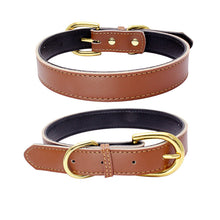Cargar imagen en el visor de la galería, Genuine Leather Dog Collar; Wide Dog Collar; Soft Padded Breathable Adjustable Tactical Waterproof Pet Collar
